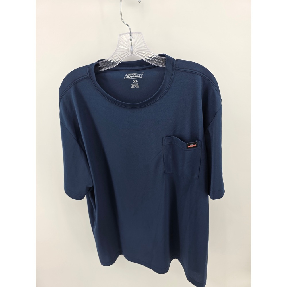 Genuine Dickies Mens XL Navy Blue Short Sleeve Pocket T-Shirt Performance Tee